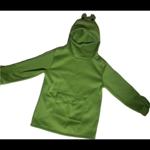 Green Frog hoodie zipper on hood size M - Picture 4 of 10